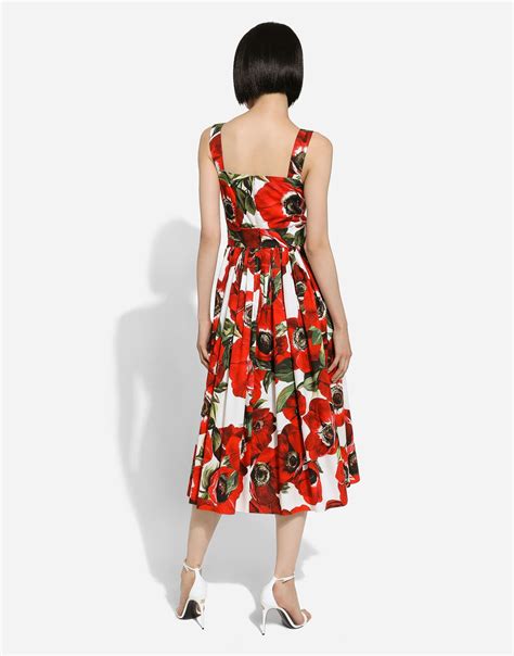 dolce gabbana anemone dress|Cotton sun dress with anemone print .